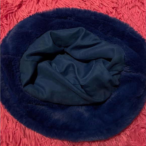 Fluffy Blue Bucket Hat - Picture 2 of 5